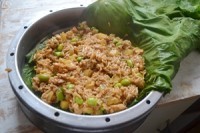 美味的荷叶蒸饭做法图解15)