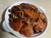 家常菜胡萝卜炒五花肉