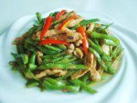 自制四季豆炒肉丝