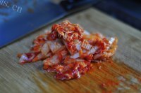 培根辣白菜炒饭做法图解2)