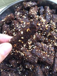 美味的麻辣牛肉干
