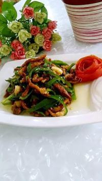 家常菜青椒炒肉丝
