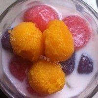 我的「手工美食」芋圆牛奶做法图解11)