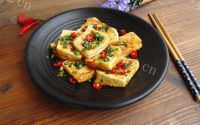 美味的香辣煎豆腐