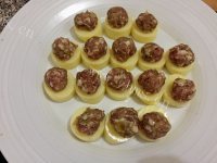 热腾腾的玉子豆腐蒸肉丸做法图解3)