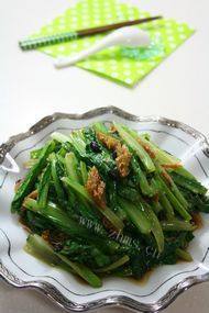 家常菜豆豉鲮鱼炒油麦菜