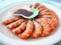美味的白灼海虾