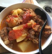 牛肉炖西红柿做法图解5)