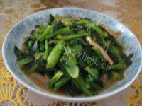 油菜炒肉自制