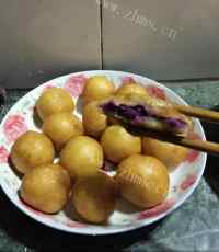 美美香甜南瓜紫薯圆做法图解10)