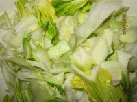 油菜炒肉自制做法图解4)