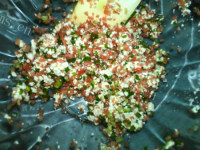 美味的鸡肉豆腐饼做法图解5)