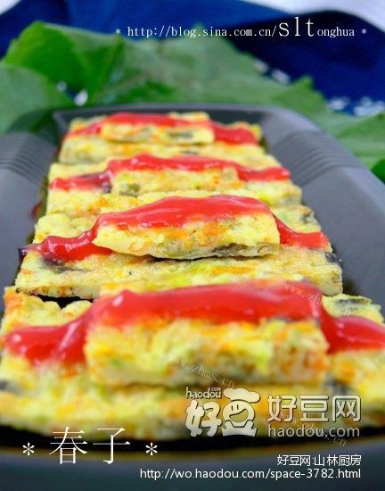 番茄沙司南瓜花饼
