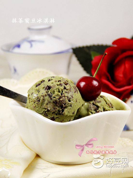 自制抹茶蜜豆冰淇淋