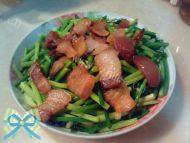 「健康美食」蒜苔炒腊肉