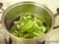香甜的双菇扒油菜做法图解2)