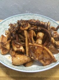 美味的孜然鱿鱼