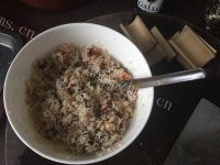 南瓜海鲜饭盅做法图解3)