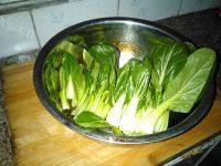家常菜杏鲍菇炒青菜做法图解3)
