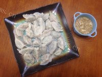 香辣尖椒鸡蛋香菇饺子做法图解7)