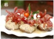腊肠肉糜酿鲜菇做法图解6)