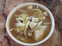 家常娃娃菜菌豆腐味增汤做法图解15)