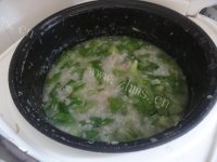 营养丰富的鸡毛菜牛肉粥做法图解10)