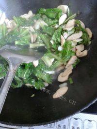 家常菜杏鲍菇炒青菜做法图解8)