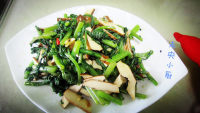 美味的茼蒿拌豆腐干做法图解5)