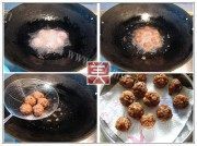 酥炸藕丸子+香菇鸡肉做法图解2)