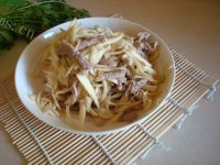 家常菜肉丝炒茭白