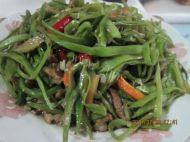 家常菜肉炒扁豆丝