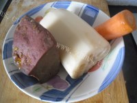 酱香卤肝烧莲藕做法图解1)