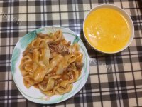 美味的牛肉柿子焖面做法图解7)