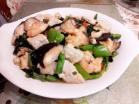 美味的白菜虾仁烩豆腐的做法图解九