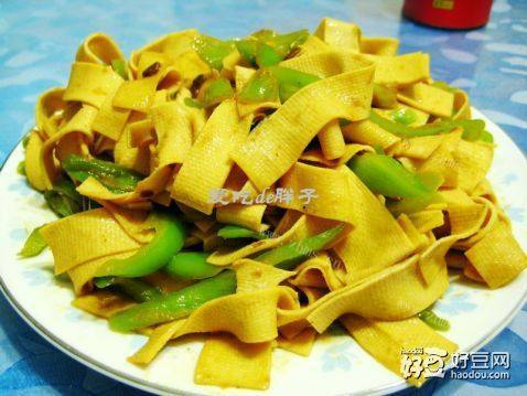 青椒炒豆皮