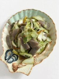 美味泡椒白菜梗炒魔芋做法图解7)