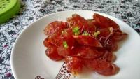美味的清蒸腊肠