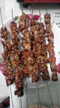 美味的烤羊肉串