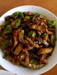 美味的辣炒茄条