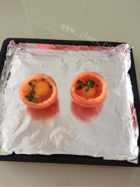 番茄烤鸡蛋做法图解5)