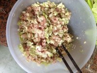 特色的生煎大白菜猪肉包做法图解4)