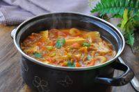 家常菜辣白菜豆腐汤