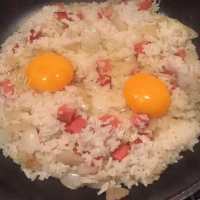 芝士蛋炒饭做法图解3)