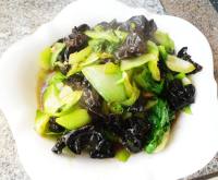 家常菜木耳炒油菜