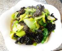 家常菜木耳炒油菜