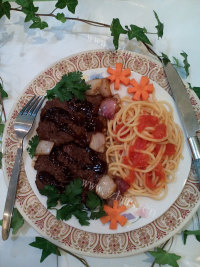 美味的牛排意面