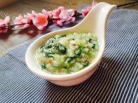 美味青菜鸭肝粥做法图解12)