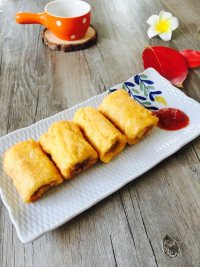美味的吐司香蕉卷