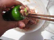 美食派青椒酿肉做法图解3)
